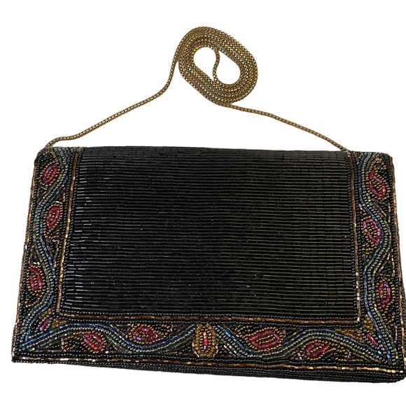 VINTAGE 1960’s Walborg Clutch Purse with Brass Crossbody Strap - Picture 15 of 15